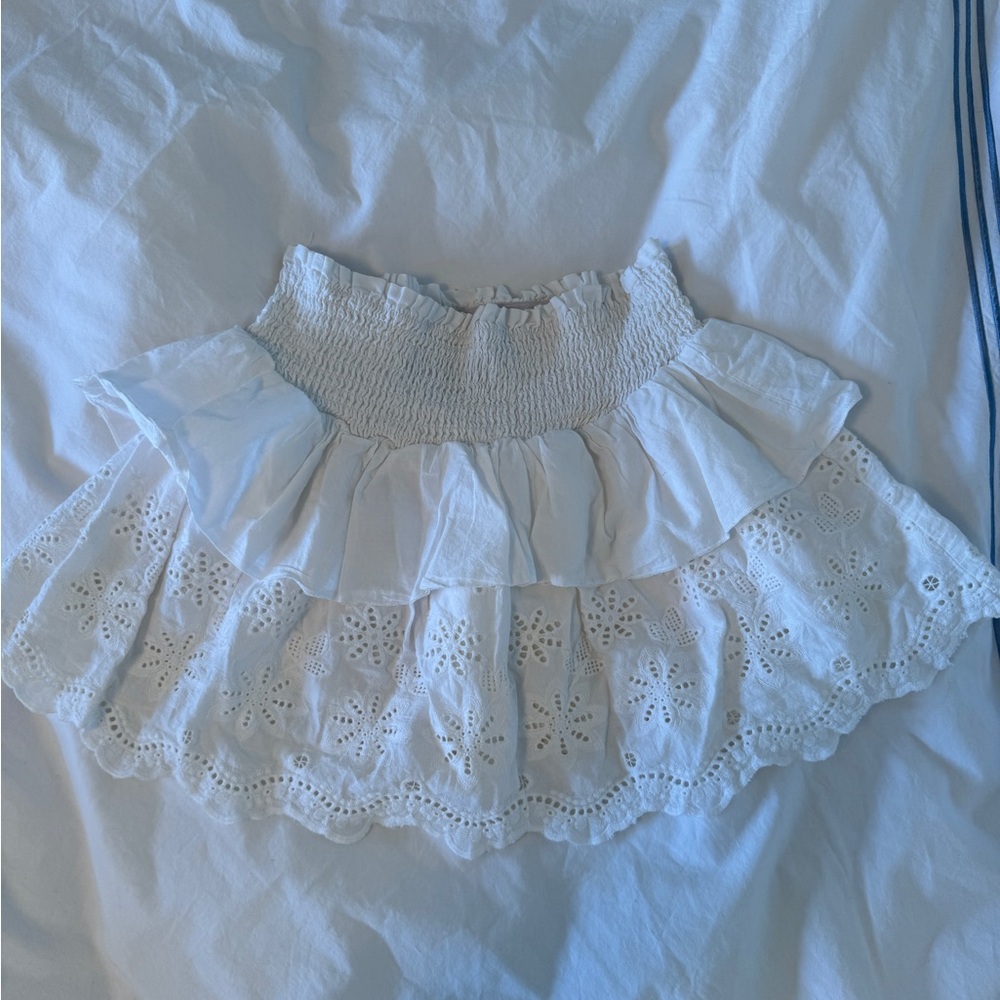 White Ruffle Katie J Skirt